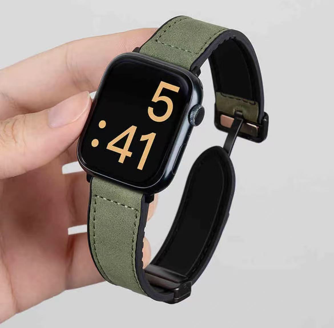 アップルウォッチストラップ  Apple Watch  レザー マグネットバックルバンド  iWatch ストラップ 38mm～49mm 対応