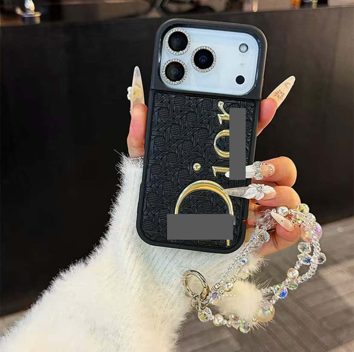 #34  スマホケース  編み目柄スマホケース   耐衝撃・防振性能に優れ、iPhone13-17 に対応