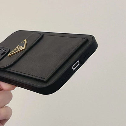 スマホケース    高級感カード収納機能付きスマホケース  ダブルPRA**  耐衝撃・防振性能に優れ、高級感あふれるスマホケースで、iPhone12-17 に対応