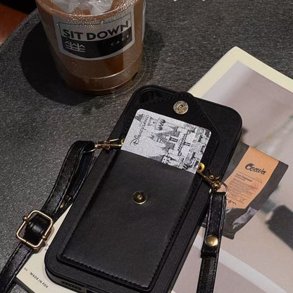 スマホケース    高級感カードホルダー付き且つストラップ付き且つレンズ保護機能付きのスマホケース  ダブルPRA**  耐衝撃・防振性能に優れ、高級感あふれるスマホケースで、iPhone12-17 に対応