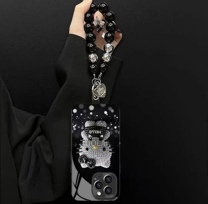 スマホケース   メッキ強化ガラス製キティちゃんスマホ  耐衝撃・防振性能に優れ、高級感あふれるスマホケースで、iPhone12-17 に対応