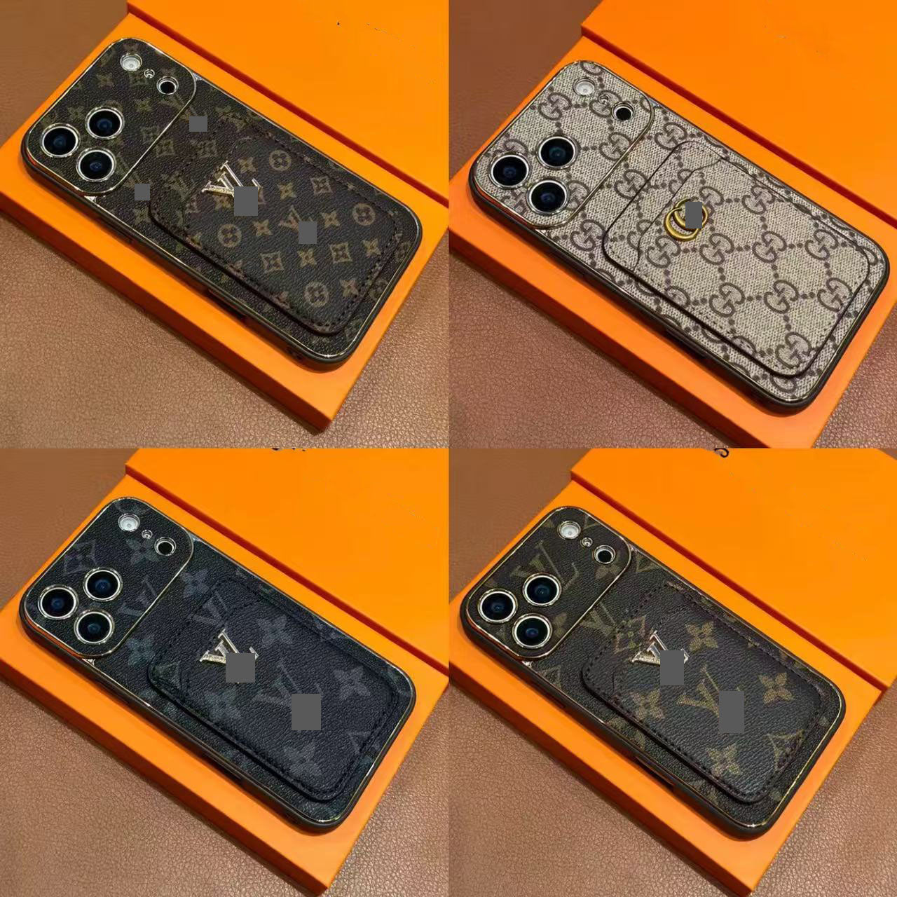 スマホケース    高級感カード入れ付きスマホケース  ダブルV  耐衝撃・防振性能に優れ、高級感あふれるスマホケースで、iPhone14-17 に対応