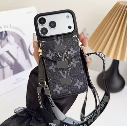 スマホケース    高級感カード入れ付きスマホケース  ダブルV  耐衝撃・防振性能に優れ、高級感あふれるスマホケースで、iPhone12-17 に対応