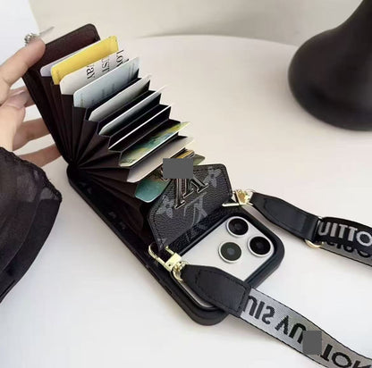 スマホケース    高級感カード入れ付きスマホケース  ダブルV  耐衝撃・防振性能に優れ、高級感あふれるスマホケースで、iPhone12-17 に対応