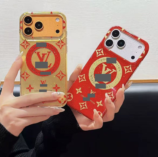 スマホケース   キラキラ マグネット式 スマホケース  ダブルV  耐衝撃・防振性能に優れ、高級感あふれるスマホケースで、iPhone13-17 に対応