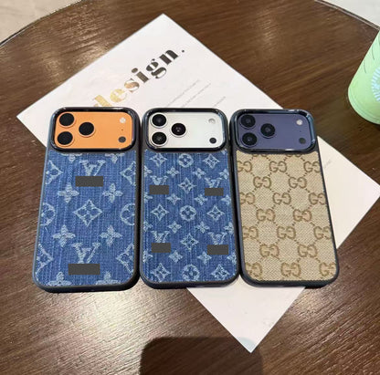 #201  スマホケース  デニム刺繍 マグネットスマホケース    耐衝撃・防振性能に優れ、iPhone14-17 に対応