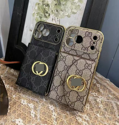 #301  スマホケース  紐付き カードケース付き 耐衝撃・防振性能に優れ、iPhoneに対応