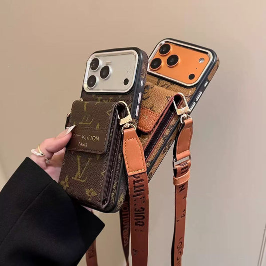 #430  スマホケース  紐付き カードケース付き 耐衝撃・防振性能に優れ、iPhone に対応