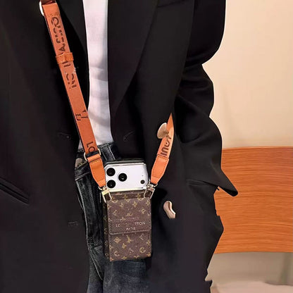 #430  スマホケース  紐付き カードケース付き 耐衝撃・防振性能に優れ、iPhone に対応