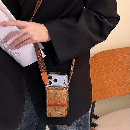 #430  スマホケース  紐付き カードケース付き 耐衝撃・防振性能に優れ、iPhone に対応