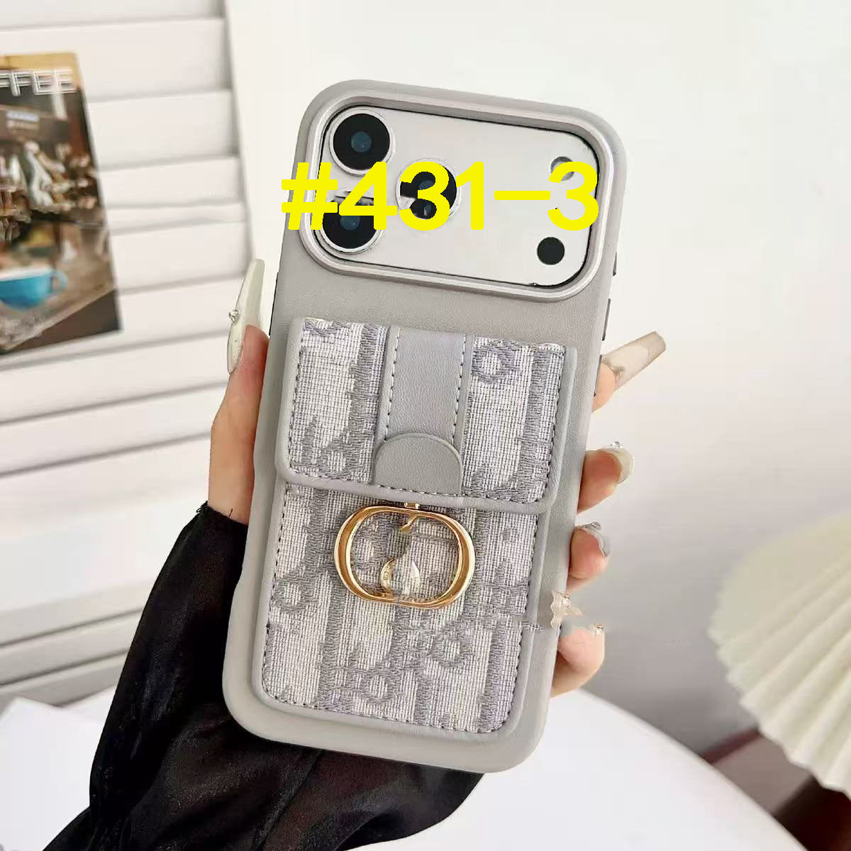 #431  スマホケース  カードケース付き 耐衝撃・防振性能に優れ、iPhone に対応