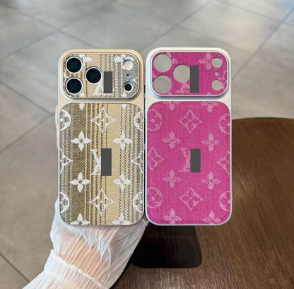 #77  スマホケース   布製調  耐衝撃・防振性能に優れ  iPhone14-17 に対応