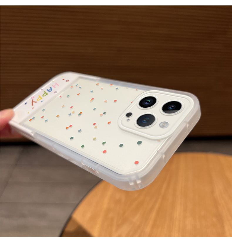 Colorful dot pattern, luxurious smartphone case with stand, compatible with iPhone