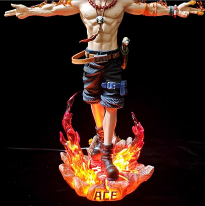 One Piece Series ACE Ace in a cross pose with arms spread, with a light-up base Figure (model) Display item