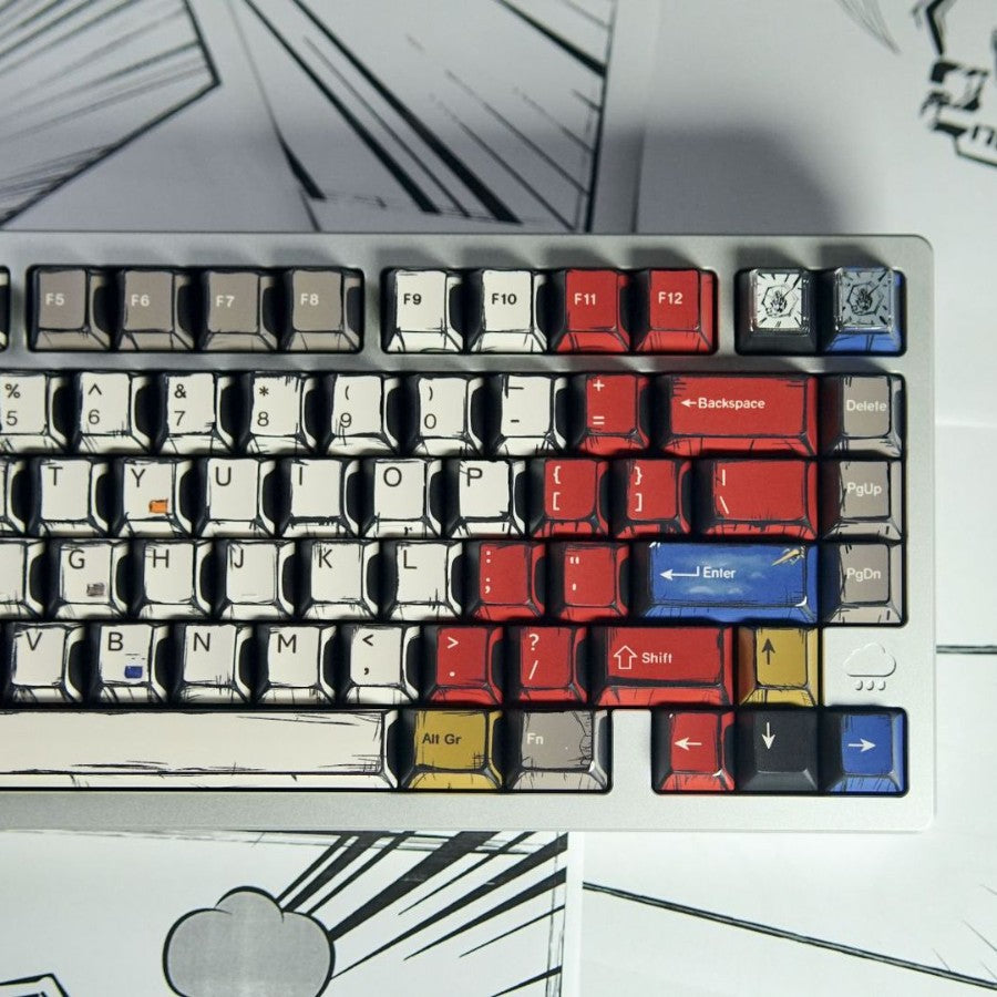 漫画改作風と多数のライトを組み合わせた五面熱昇華 PBT メカニカルキーボードキーキャップ - BicMart