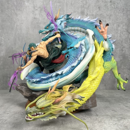 One Piece Series Three Dragons Zoro Roronoa Zoro Super Giant Tornado Figure Scale Model Ornament Double Head Switching