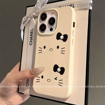 シンプルな Hello Kitty  デザイン  耐衝撃・防振性能に優れ、高級感あふれるスマホケースで、iPhone に対応