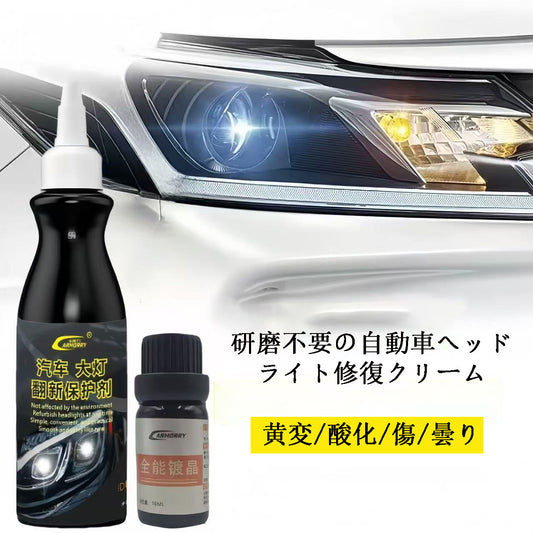 カー用品  自動車ヘッドライト用研磨不要修復クリーム（黄変・老化・コーティングのリフレッシュ対応）