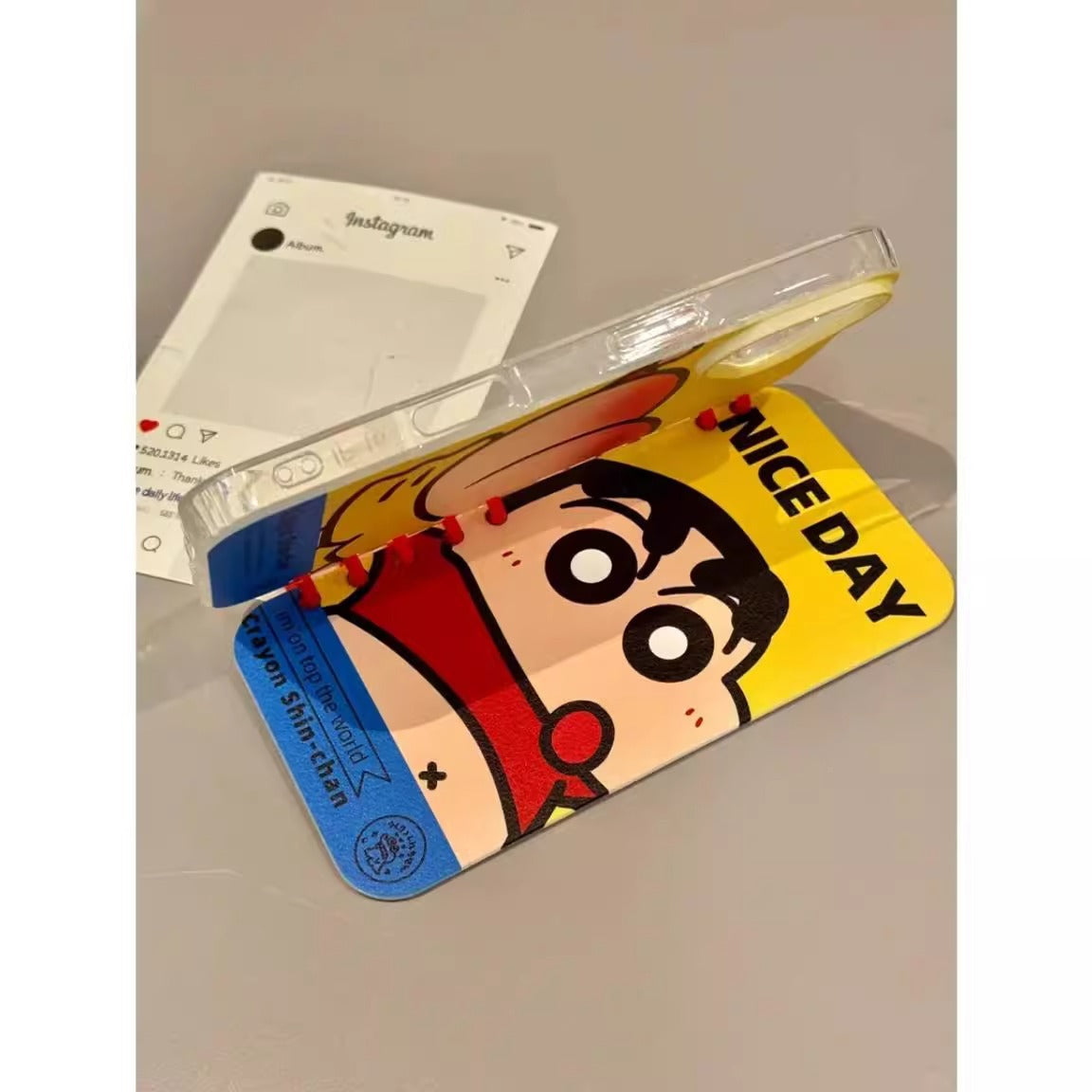 Crayon Shin-chan character soft foldable notebook type smartphone case compatible with iPhone