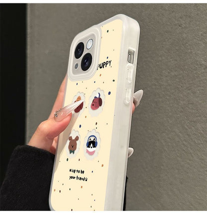 Cute dog design with openwork pattern, made of silicone, highly shock-resistant, luxurious smartphone case, compatible with iPhone