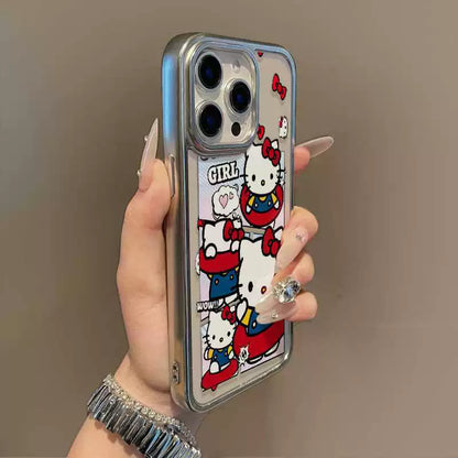 Hello Kitty design silicone, highly shock-resistant, luxuriously decorated smartphone case, compatible with iPhone