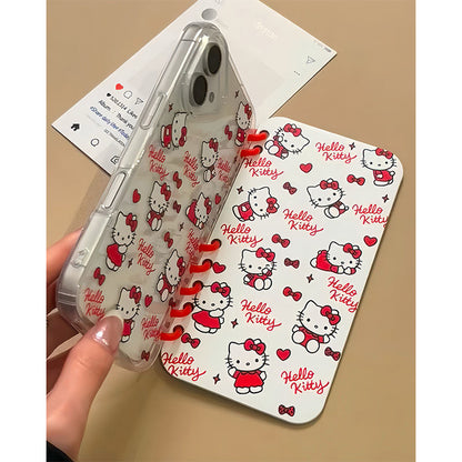 Hello Kitty グラフィティ スタイル キャラクターの柔らかい 折りたたみ式 ノート型 スマホケース  iPhone に対応