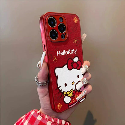 A luxurious smartphone case with a popular Hello Kitty design, excellent shock and vibration resistance, and compatible with iPhones.