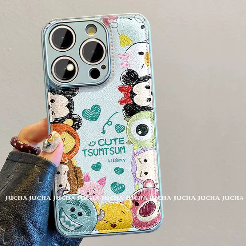 A luxurious smartphone case with a Mickey Mouse design and a strap that fits the iPhone