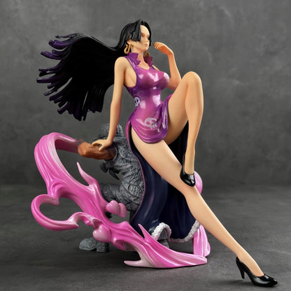 One Piece Series Figure Sitting Hancock Full Paint Electroplating Piano Bake Finish Figure Model