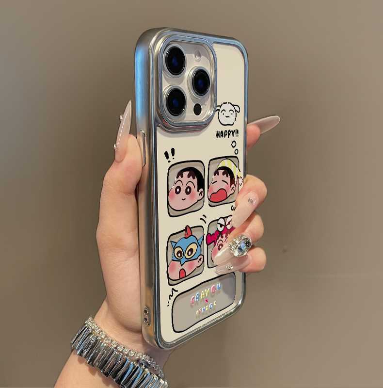 Shin-chan doing something strange design Made of silicone, highly shock-resistant, luxurious decorated smartphone case, compatible with iPhone