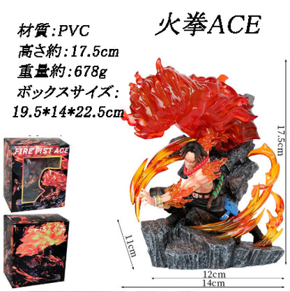 One Piece Series Figure Fire Fist Ace Model Figurine