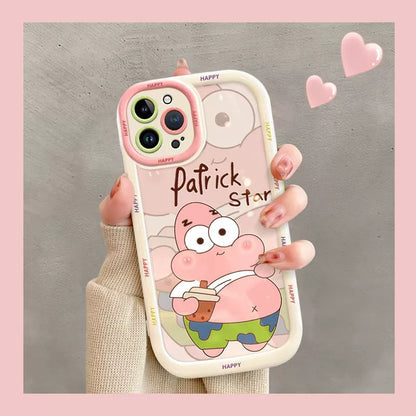 Patrick and Spongebob design, excellent shock and vibration resistance, luxurious smartphone case, compatible with iPhone