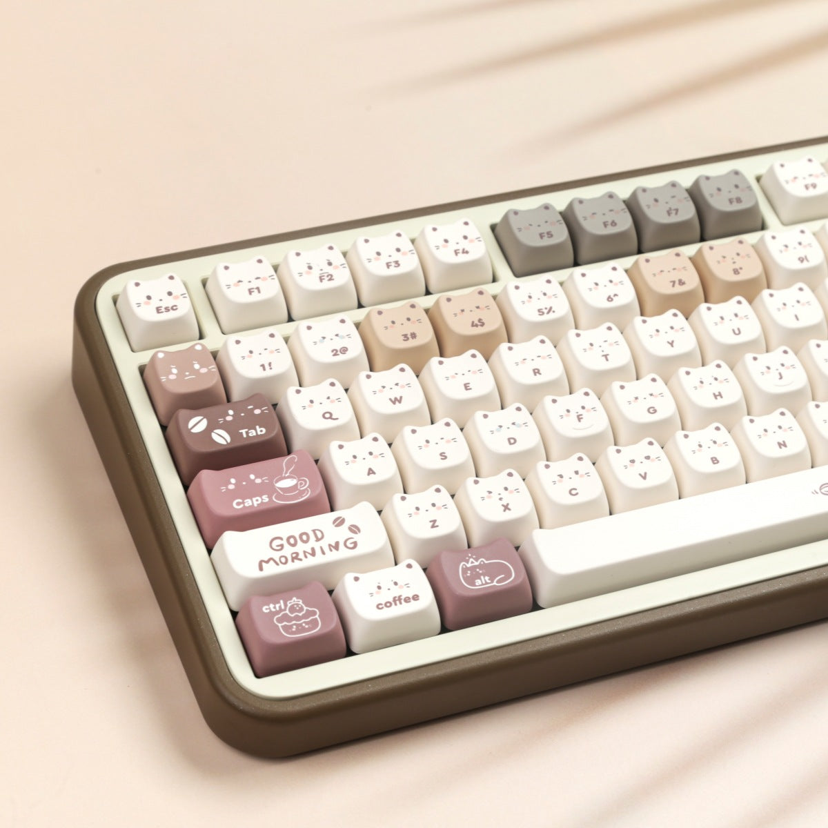 MAO 高さのコーヒーと猫柄の PBT サーマルダイレクトサブリメーションキーキャップ - BicMart