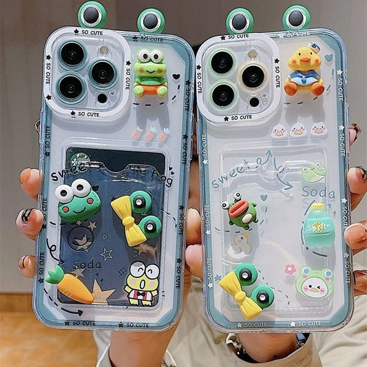 スマホケース  生き生きとした立体のオトコアメガエルの耳が目を引くスマホケース！ 耐衝撃・防振性能に優れ、高級感あふれるスマホケースで、iPhone に対応