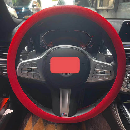 車用シリコーンステアリンググリップ 全車種対応 四季用 薄型 ファッションデザイン 汗を吸収し 滑りにくく 柔らかい質感