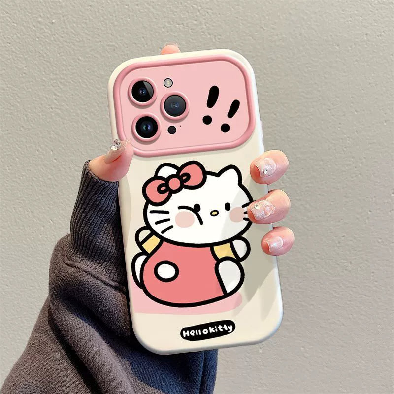 Hello Kitty pinching her face design. Made of silicone, this high-quality smartphone case with drawstring is shock-resistant and perfect for iPhones.