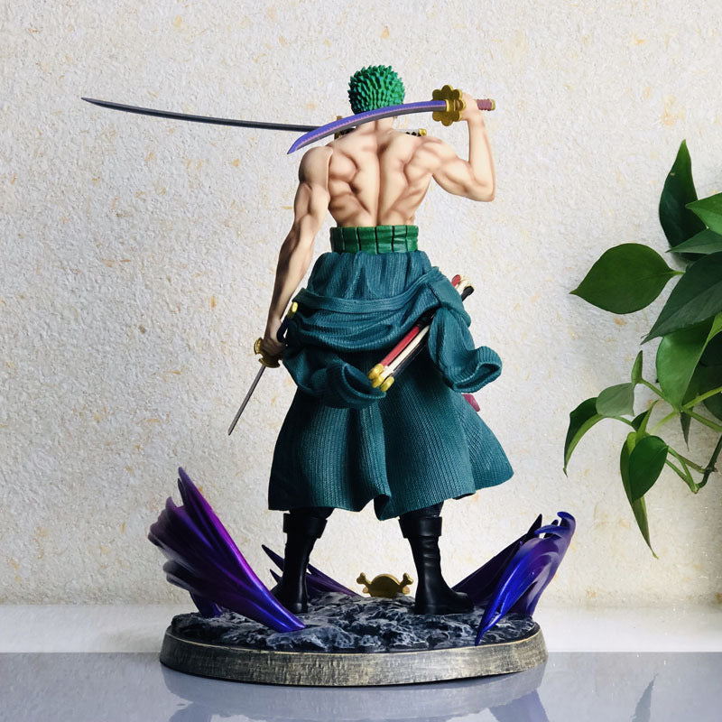 One Piece Series Roronoa Zoro Figurine Model with 2 interchangeable heads