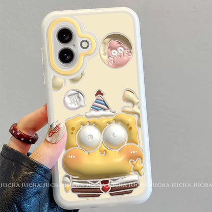 Spongebob design, luxurious smartphone case with drawstring, compatible with iPhone