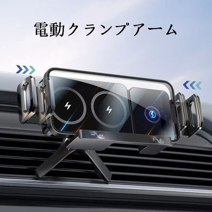 カー用品　車アクセサリー　カースマホホルダー  大きなスマホと折りたたみディスプレイに対応、専用エアコン吹き出し口ホルダー