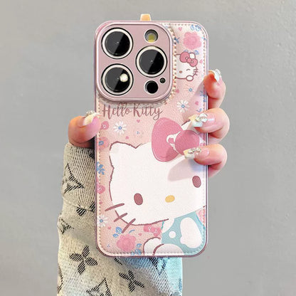 Hello Kitty design, luxurious smartphone case with drawstring, compatible with iPhone