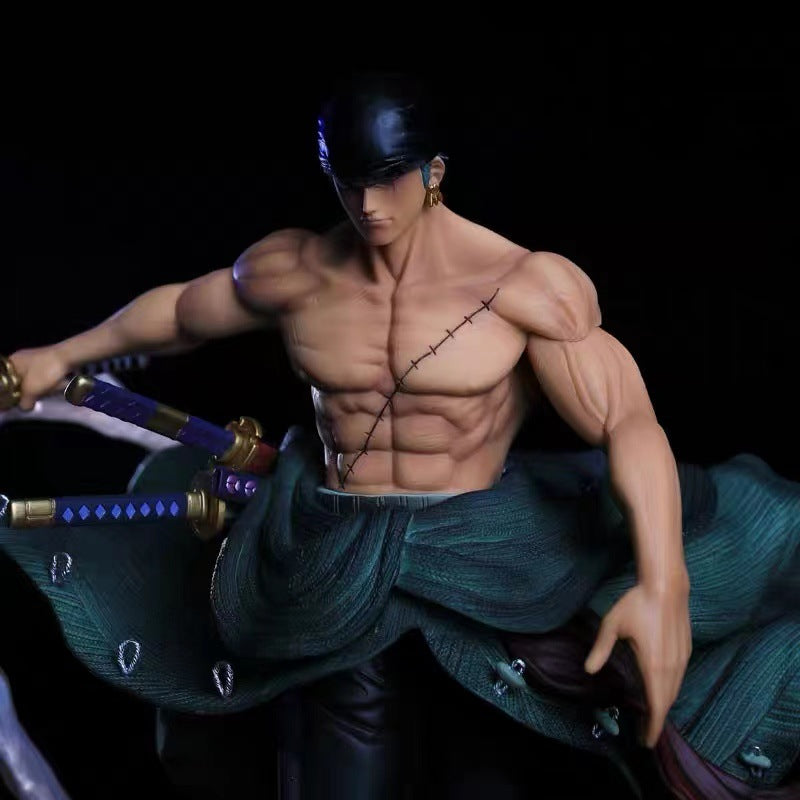 One Piece Series Zoro Figure Ornament Large Size Zoro Model Double Head Switching Type