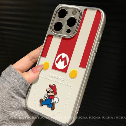 A luxurious smartphone case with a string, featuring a Coin Mario motif, compatible with iPhone