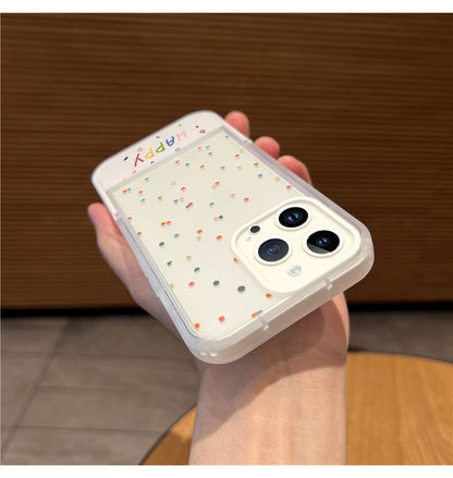 Colorful dot pattern, luxurious smartphone case with stand, compatible with iPhone