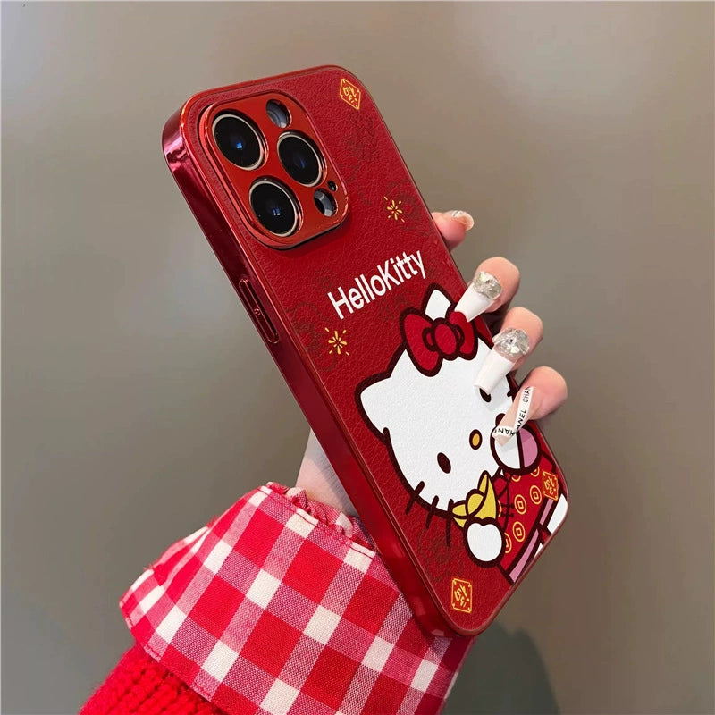 A luxurious smartphone case with a popular Hello Kitty design, excellent shock and vibration resistance, and compatible with iPhones.