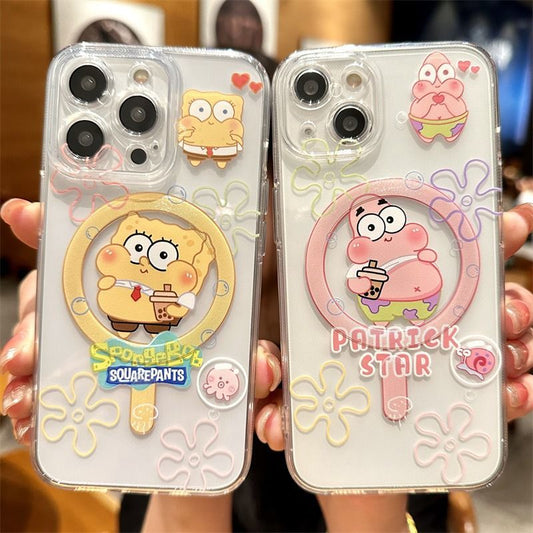 スマホケース  おなじみの「スパンキング・グレイド」と「パトリック」が笑顔で登場！マグネットスマホケース  耐衝撃・防振性能に優れ、高級感あふれるスマホケースで、iPhone に対応