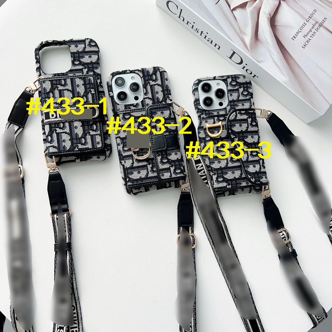 #433  スマホケース  ストラップ付き  カードケース付き 耐衝撃・防振性能に優れ、iPhone に対応