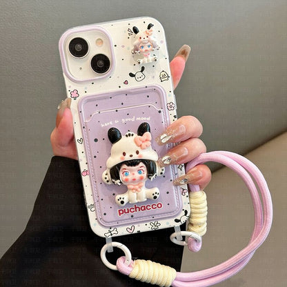 スマホケース  可愛らしさと実用性がマッチしたカードケース付きスマホケース！  耐衝撃・防振性能に優れ、高級感あふれるスマホケースで、iPhone に対応