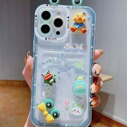 スマホケース  生き生きとした立体のオトコアメガエルの耳が目を引くスマホケース！ 耐衝撃・防振性能に優れ、高級感あふれるスマホケースで、iPhone に対応