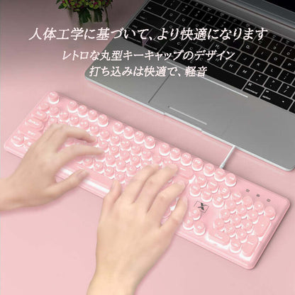 K620 メカニカル感覚キーボード＆マウスセット、カラーバックライト付き、エレクトロニクスゲーム向けのパンクスタイル静音キーボード - BicMart