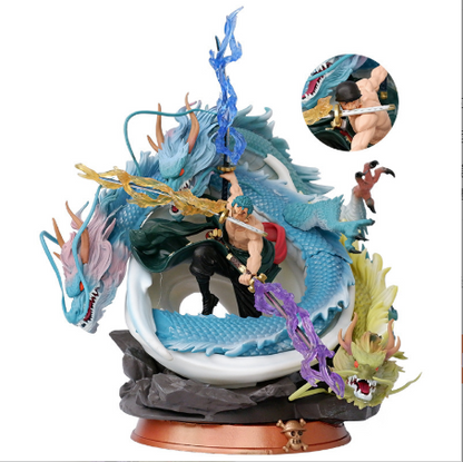 One Piece Series Three Dragons Zoro Roronoa Zoro Super Giant Tornado Figure Scale Model Ornament Double Head Switching